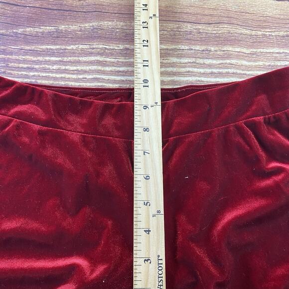 NY Jeans Velour Pants Sweatpants Red Size S Short Y2K Stretch - Picture 4 of 7